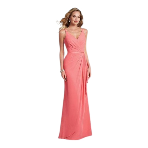 Alfred Angelo NWT Bridesmaid Chiffon Dress Style 7403 Ballerina Pink Size 4 - Picture 1 of 16